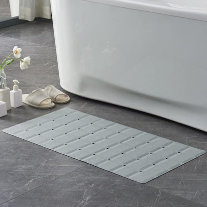 Webos Foldable Silicone Bathtub Mat: Jumbo Size Heavy Duty Safety Bath Mat for Tub Without Suction Cups Non Slip Bath & Shower Mat for Textured, Reglazed, Refinished Tub (Grey, 35.8 x 17.7)