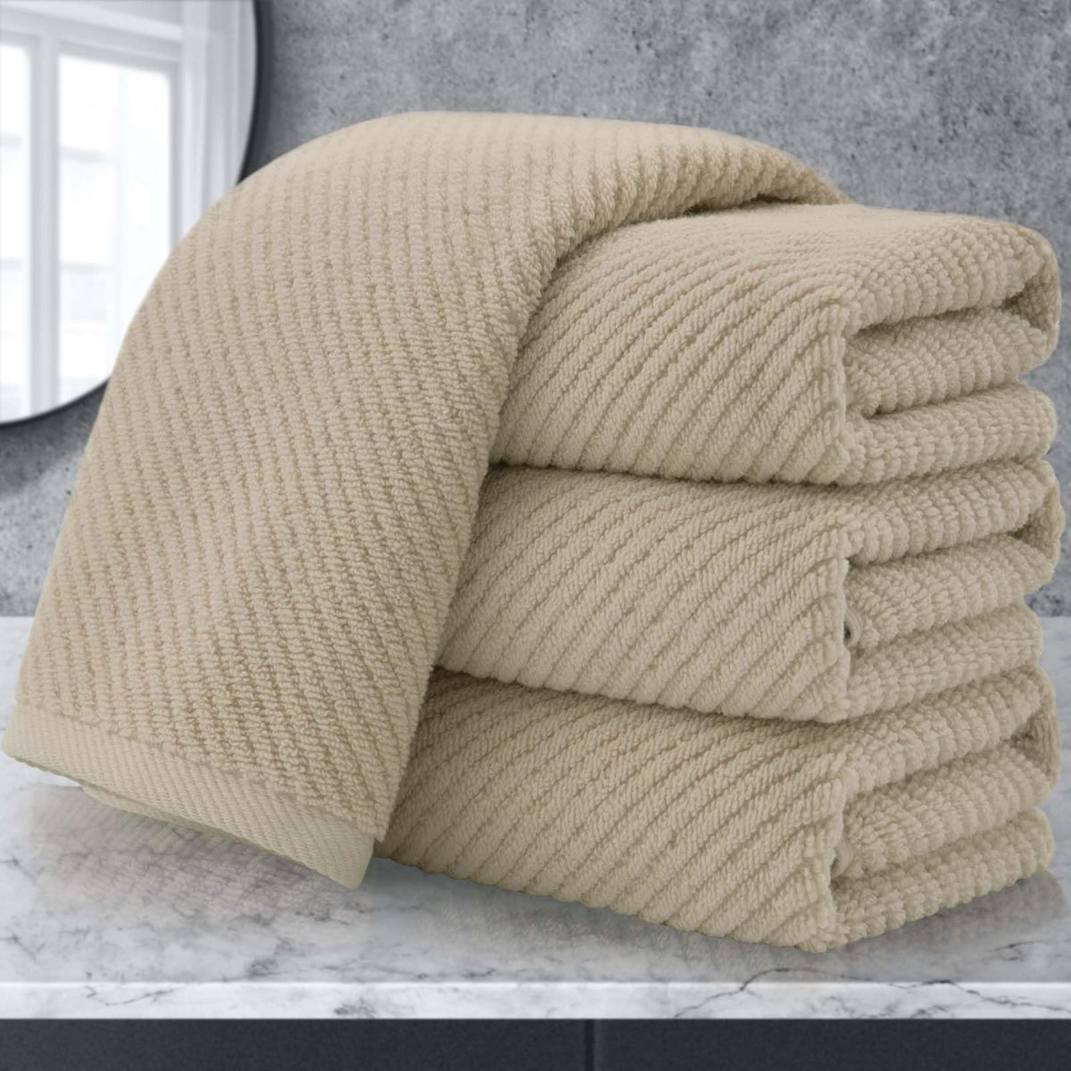 VOOVA & MOVAS 6PC Towel Set, 100% Cotton, Aqua Teal