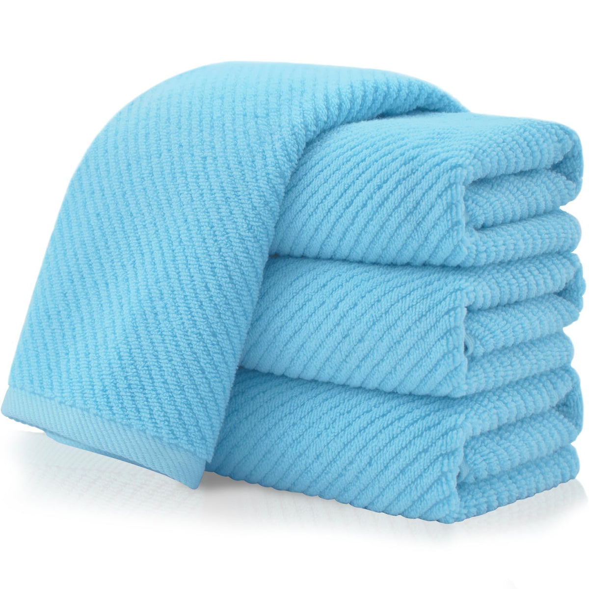 VOOVA & MOVAS 6PC Towel Set, 100% Cotton, Aqua Teal