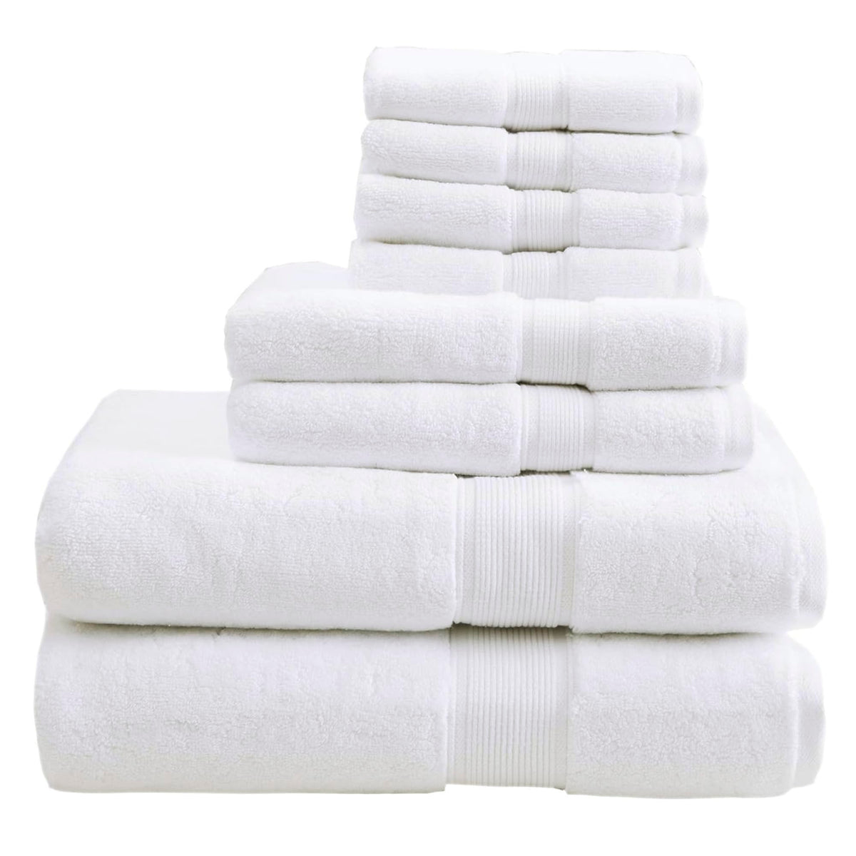 Madison Park 800GSM 100% Cotton Bathroom Bath Towel Set of 8, Natural