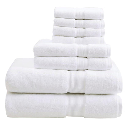 Madison Park 800GSM 100% Cotton Bathroom Bath Towel Set of 8, Natural