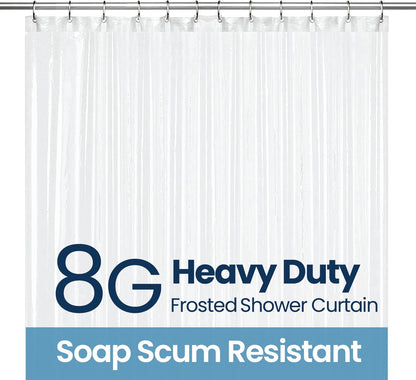 LiBa Shower Curtain PEVA 8G, 72x72 Inch Waterproof White
