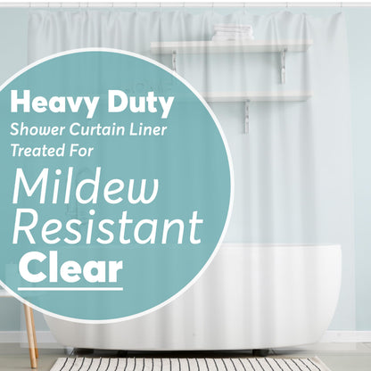 BigFoot Clear Shower Curtain - 72x72 Odorless Plastic with Magnets, Washable Long Bathroom Curtain - Premium PEVA Waterproof Bath Curtain, Rust-Proof Bathroom Essentials
