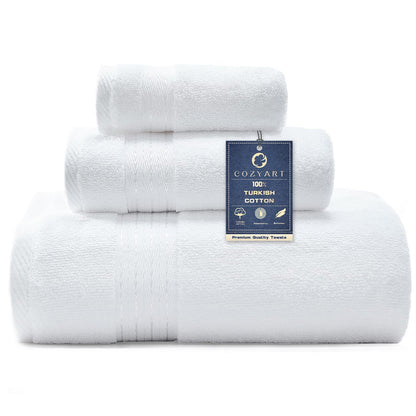 COZYART Luxury Bath Towel Set 6 Pcs, Dark Green 100% Turkish Cotton 650 GSM