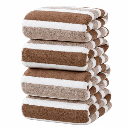 4 Pcs Large Microfiber Bath Towel Set, 34.6" x 67"(Gray)