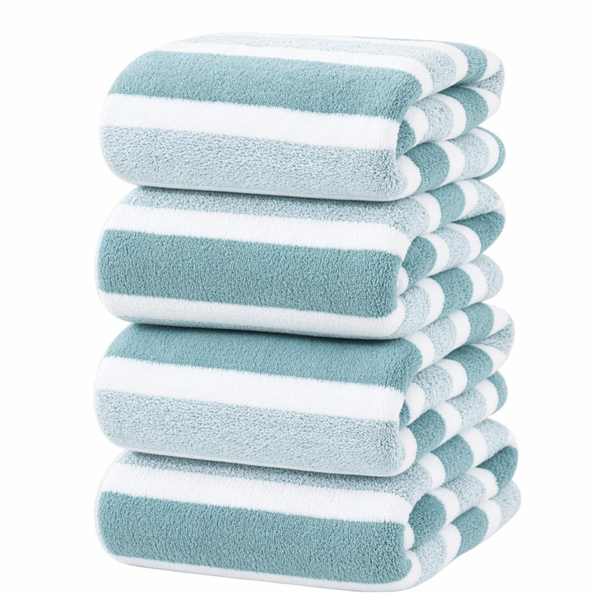 4 Pcs Large Microfiber Bath Towel Set, 34.6" x 67"(Gray)