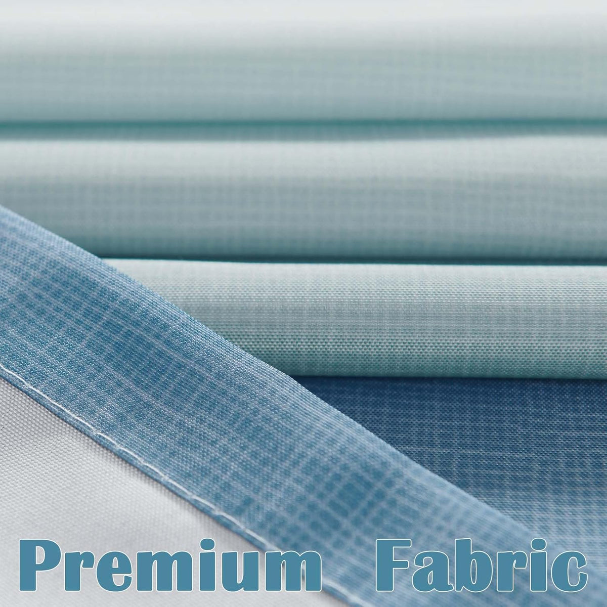 jinchan Ombre Ocean Blue Shower Curtain for Bathroom 70x72 Inch 12 Hooks