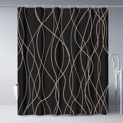 Striped Shower Curtain for Bathroom, Grey White, 72" W x 72" L