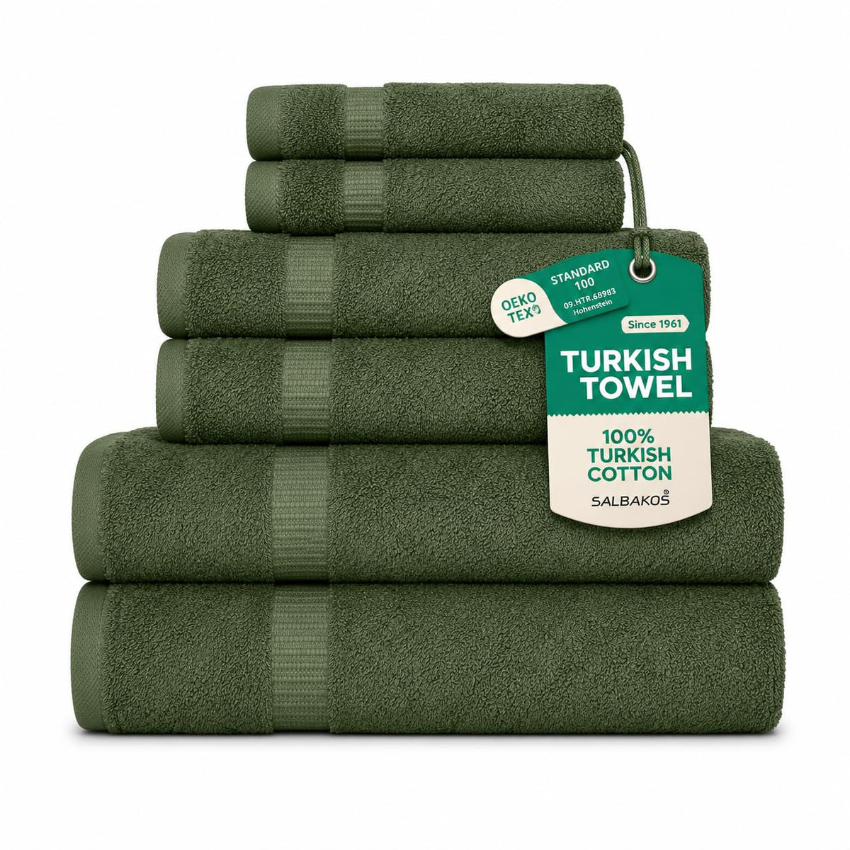 SALBAKOS 4-Piece 100% Turkish Cotton Bath Towels, 27x54 inch, White