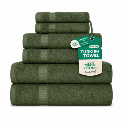 SALBAKOS 4-Piece 100% Turkish Cotton Bath Towels, 27x54 inch, White