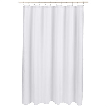 Amazon Basics Bathroom Shower Curtain, Water Resistant Fabric with Weighted Hem, Rust Resistant Grommets & Hooks, Machine Washable, 72"x72", Natural Herringbone