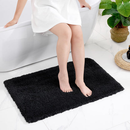 Disolla White Bathroom Rugs 17x24, Microfiber Non-Slip Plush Small Bath Mat