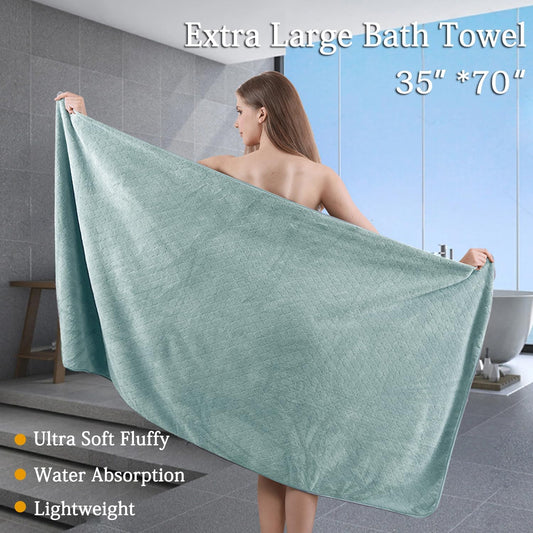 Ycosy 8-Piece Bath Towels Set,2 Oversized Bath Sheet,2 Hand Towels and 4 Washcloths - 600 GSM Soft Microfiber Highly Absorbent Quick Dry Shower Towel Collection for Bathroom Hotel and Spa,Mint Green