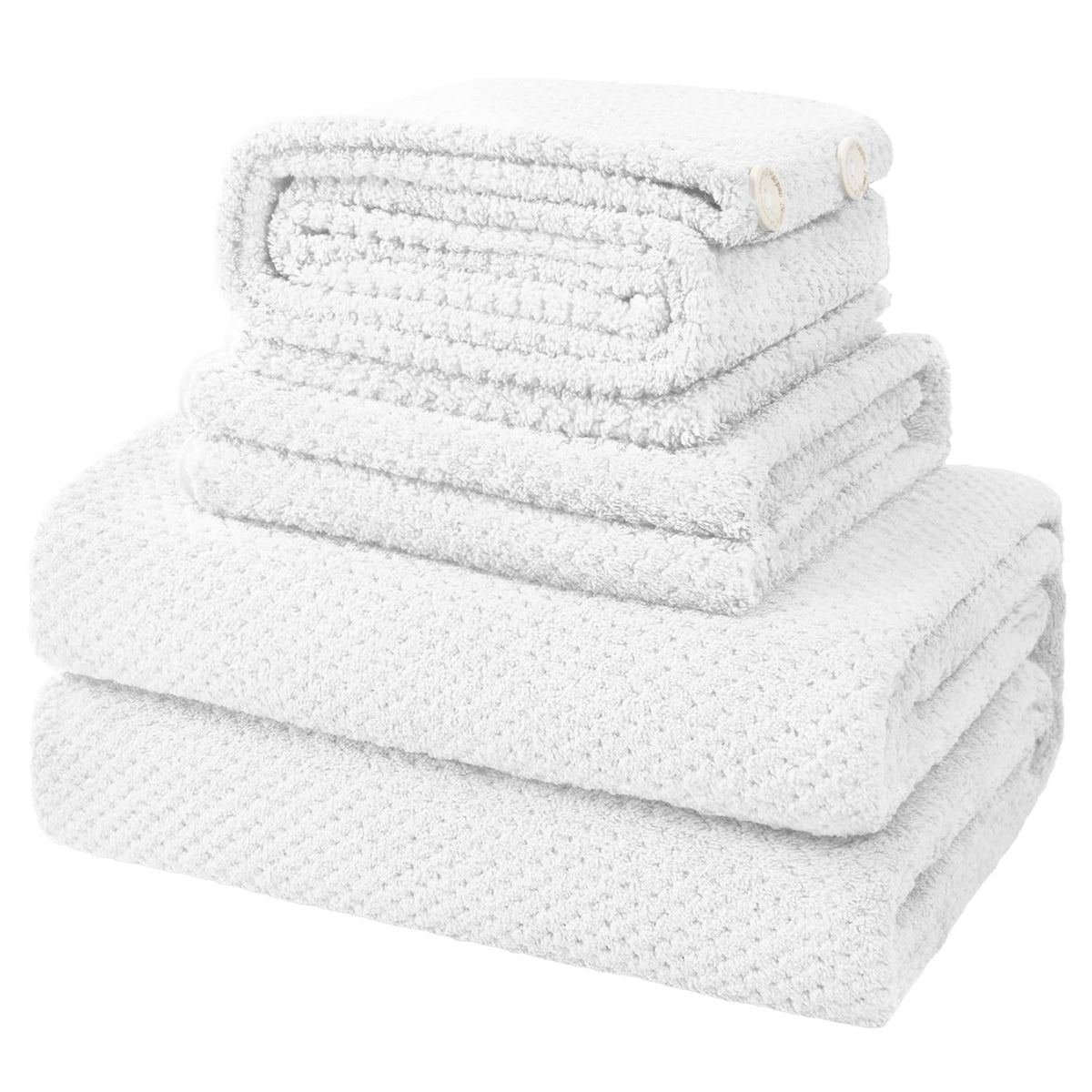 MaopaoBeauty 2 Pack Bath Towel Set 35" x 70", Extra Large Waffle Bath Towel Set, Microfiber Super Soft Highly Absorbent, Sturdy Quick Drying Towels for Bathroom, Gym, Sports, Yoga (2PCS Light Blue)