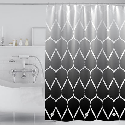 TIKABC Black Shower Curtain Liner, 4G PEVA Shower Liner, Plastic Waterproof Shower Curtains, 72x72 inch with Grommet Holes 3 Magnetic Weights(Black)
