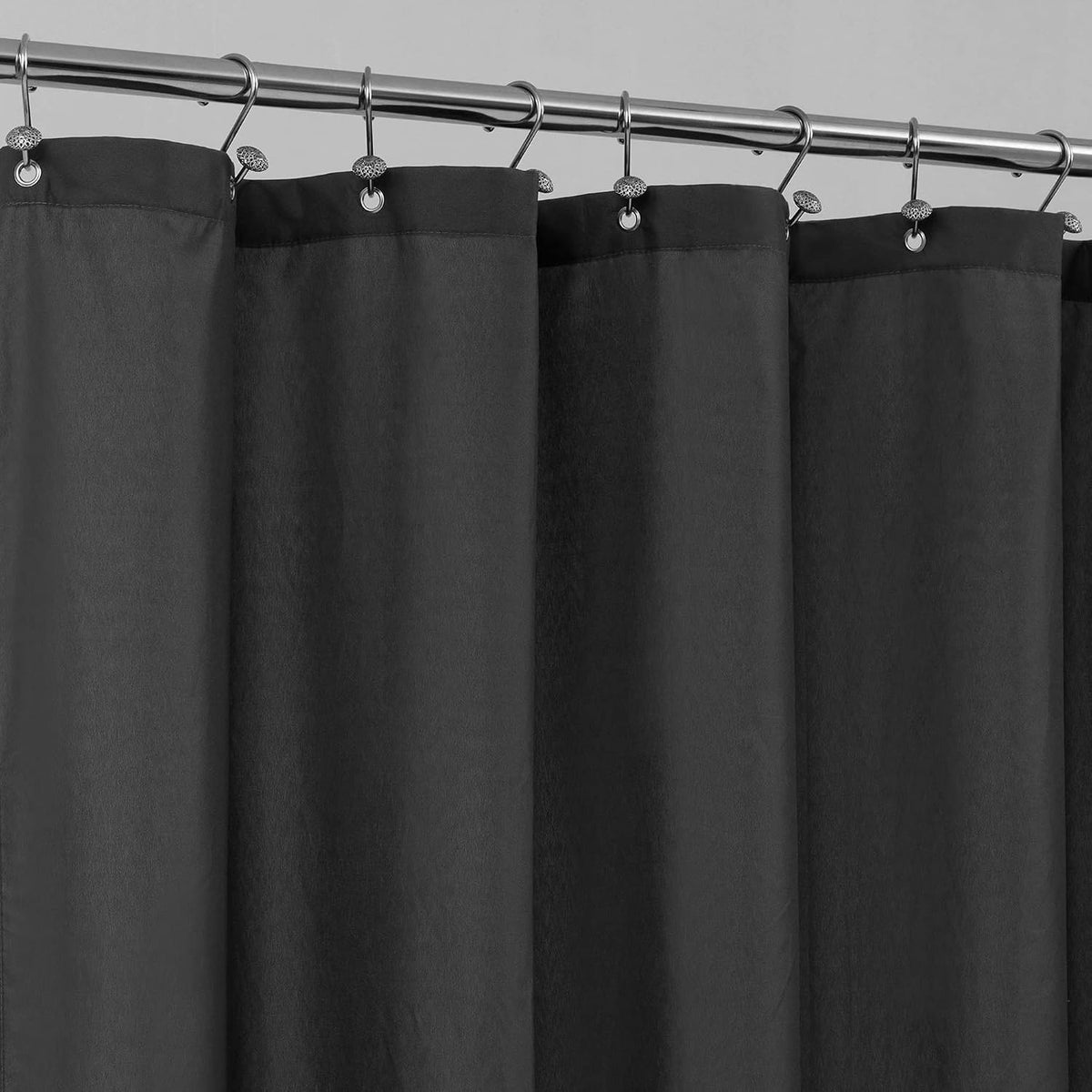 ALYVIA SPRING Waterproof Fabric Shower Curtain or Liner Black, 72x72