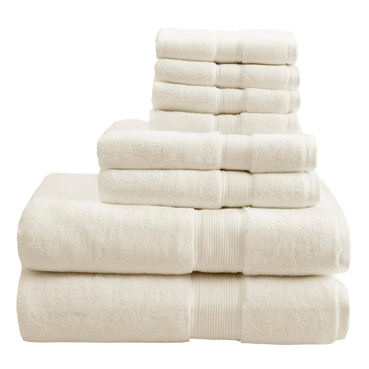 Madison Park 800GSM 100% Cotton Bathroom Bath Towel Set of 8, Natural