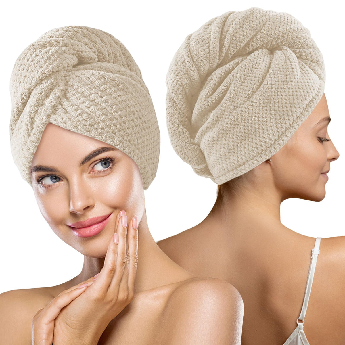 Extra Large Bath Towel Set of 2 (35"x70"),Oversized Bath Sheet Super Soft Highly Absorbent Jumbo Bathroom Towel Set Microfibers Quick Dry Shower Towel for Hotel,Bathroom,Guest,Spa,Gym (2PCS Khaki)