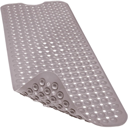 Bathtub and Shower Mats, 40x16 Inch Extra Large Non Slip Soft Bath Tub Mat with Suction Cups and Drain Holes for Bathroom Floor and Keep Tubs Clean, Machine Washable, Black
