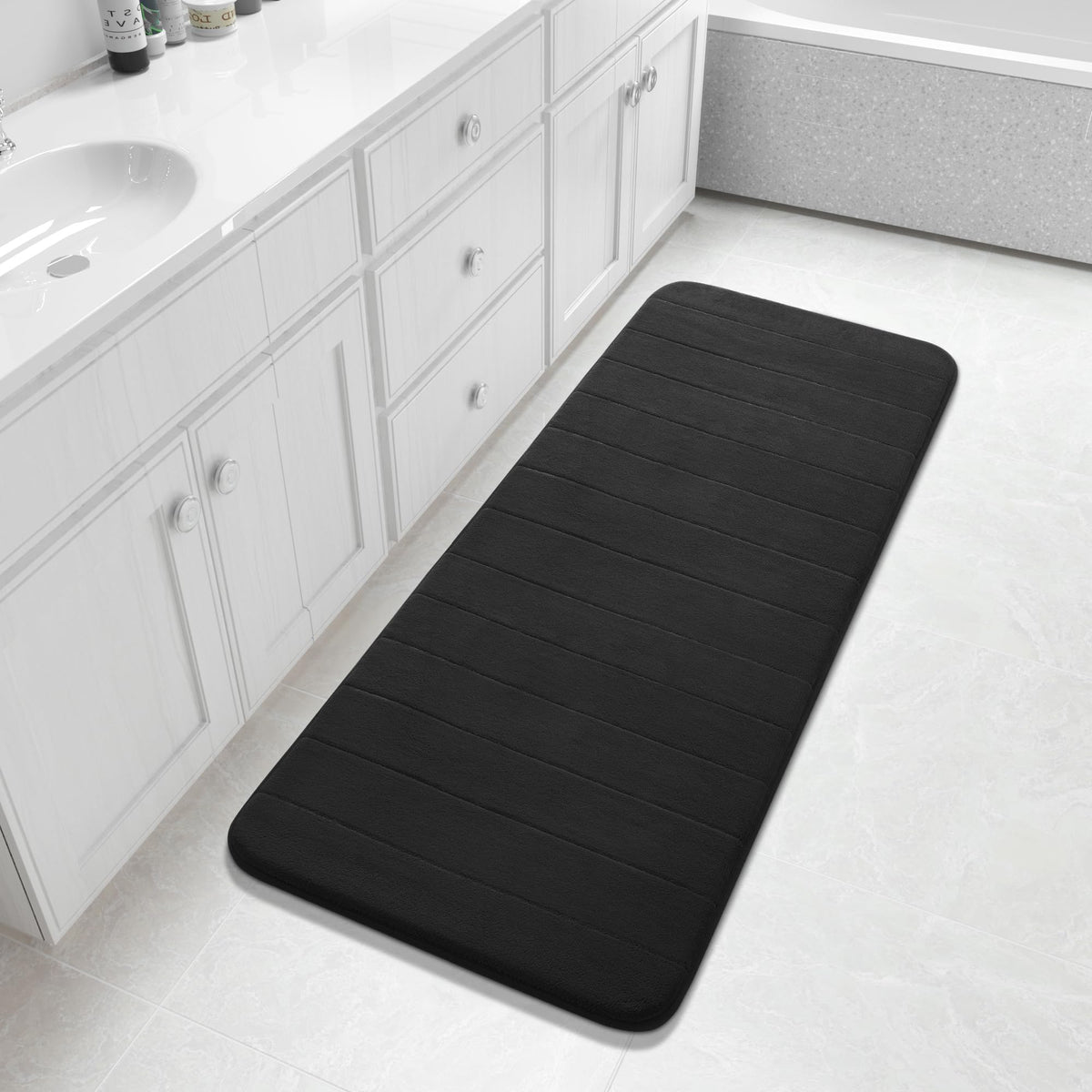 Yimobra Memory Foam Bath Mat, Super Soft & Absorbent Bathroom Rug, Grey