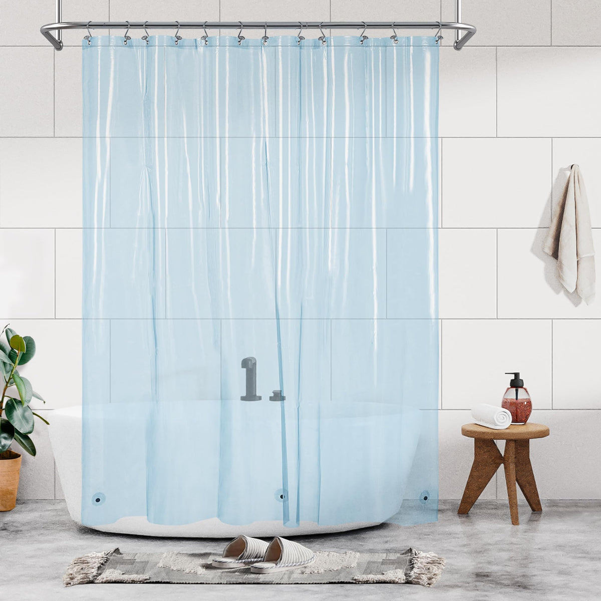 Barossa Design Oeko-tex Certified Shower Curtain Liner Standard Size, Clear