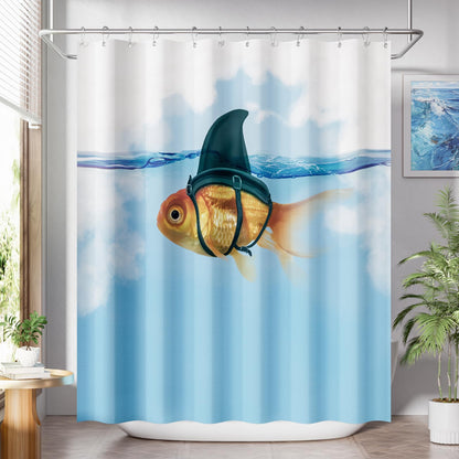 AmazerBath Shower Curtain, Cloth Ombre Black Shower Curtain Set with 12 Hooks, Washable Fabric Black and White Shower Curtain, Rustic Farmhouse Bathroom Shower Curtain, 72x72 Inches