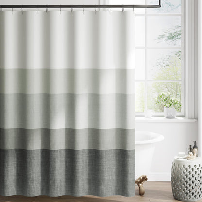 jinchan Ombre Ocean Blue Shower Curtain for Bathroom 70x72 Inch 12 Hooks