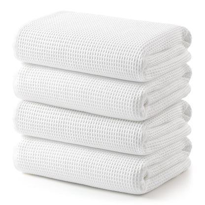 ecolook Waffle Bath Towel Set of 2, 100% Cotton Lightweight & Quick-Dry Bath Towels, Ultra-Absorbent and Breathable, Lint-Free Hotel & Spa Towels for the Bathroom, Gym, and Travel - Light Gray