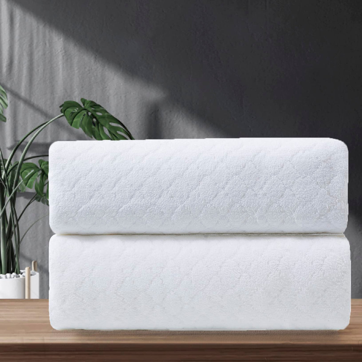 Ycosy 8-Piece Bath Towels Set,2 Oversized Bath Sheet,2 Hand Towels and 4 Washcloths - 600 GSM Soft Microfiber Highly Absorbent Quick Dry Shower Towel Collection for Bathroom Hotel and Spa,Mint Green