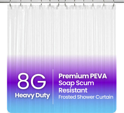 LiBa Shower Curtain PEVA 8G, 72x72 Inch Waterproof White