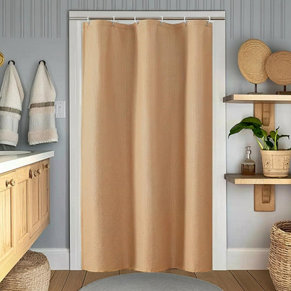 OWENIE Pink Shower Curtain for Bathroom 72x72 Inch, 3D Embossed Textured Waffle Fabric Shower Curtains, Soft Hotel Farmhouse Style, Water Repellent, Machine Washable, Pink, 72" W x 72" L
