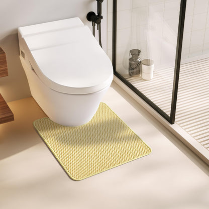 TYUU Bathroom Rugs Non Slip Washable, Super Absorbent Thin Bath Mat Small Quick Dry Low Pile Bathroom Rug, White 16"x24" / 1'4" x 2'