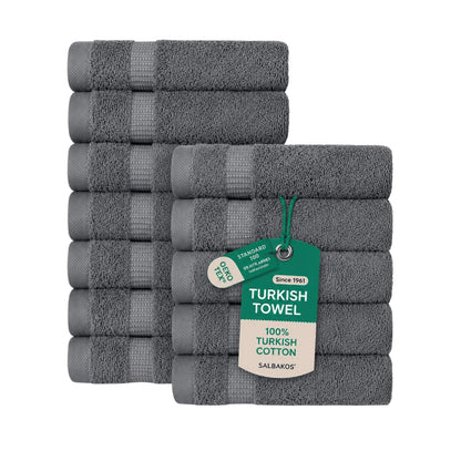 SALBAKOS 4-Piece 100% Turkish Cotton Bath Towels, 27x54 inch, White