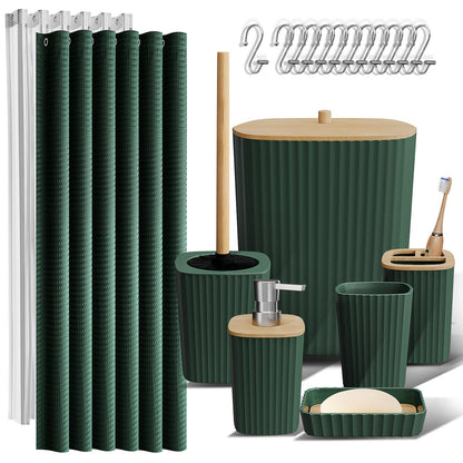 Clara Clark Black Bathroom Set, Shower Curtain Set, Bathroom Accessory Set