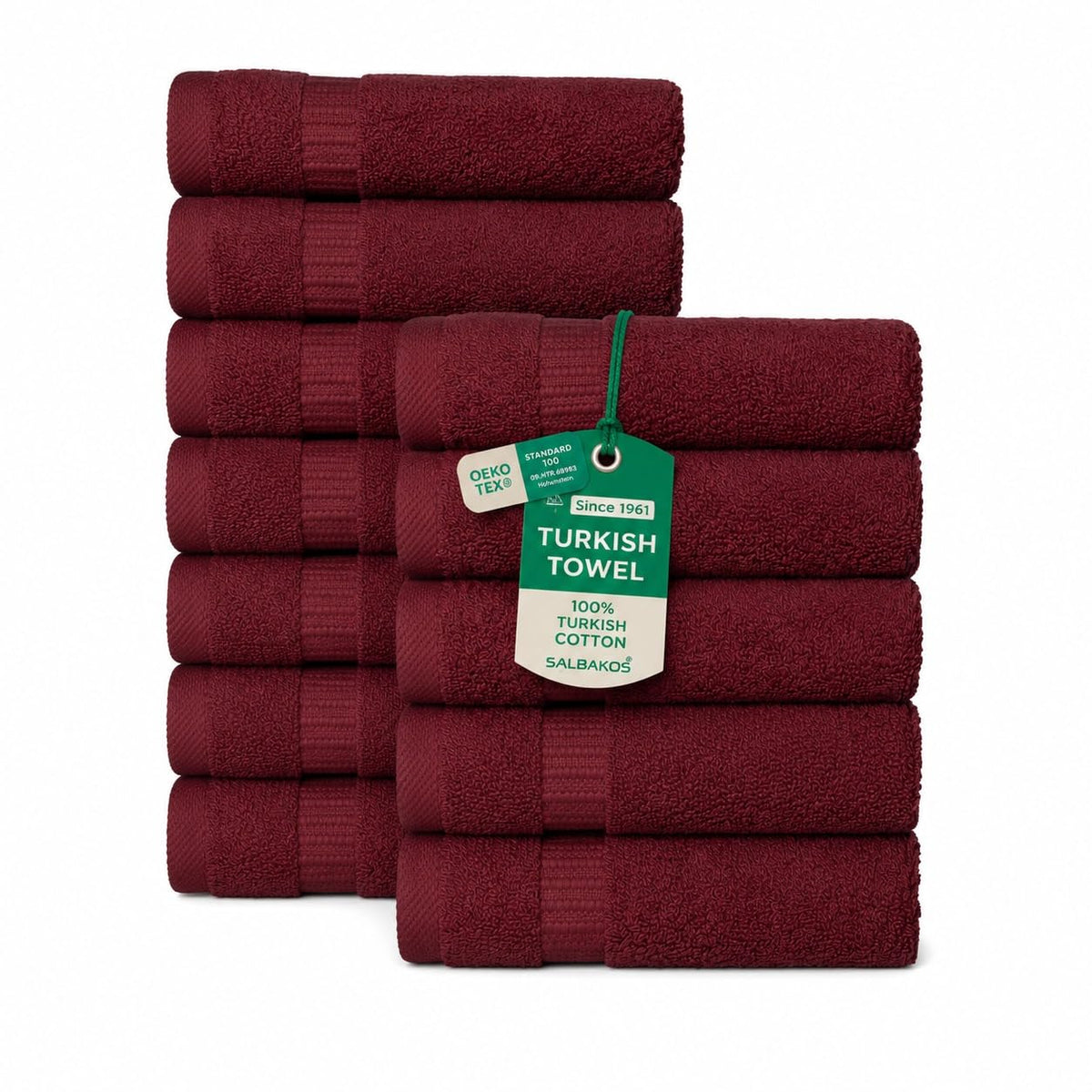 SALBAKOS 4-Piece 100% Turkish Cotton Bath Towels, 27x54 inch, White