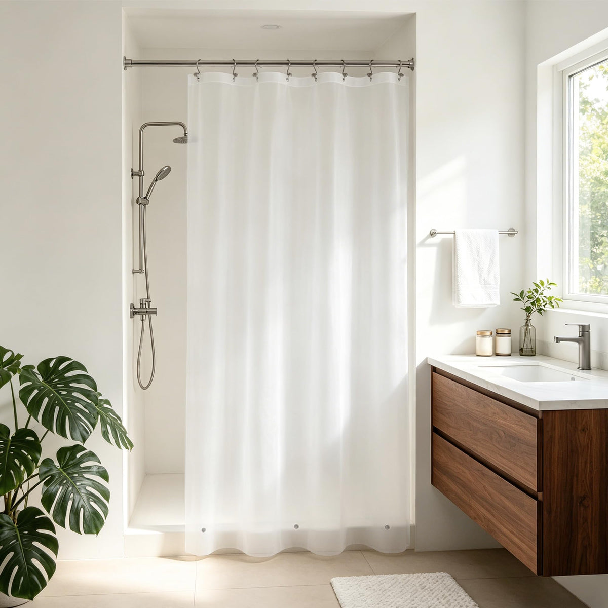 Barossa Design Oeko-tex Certified Shower Curtain Liner Standard Size, Clear
