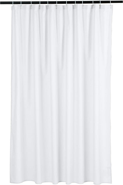 Amazon Basics Bathroom Shower Curtain, Water Repellent Fabric with Weighted Hem, Grommets & Hooks, Machine Washable, 72"x72", White