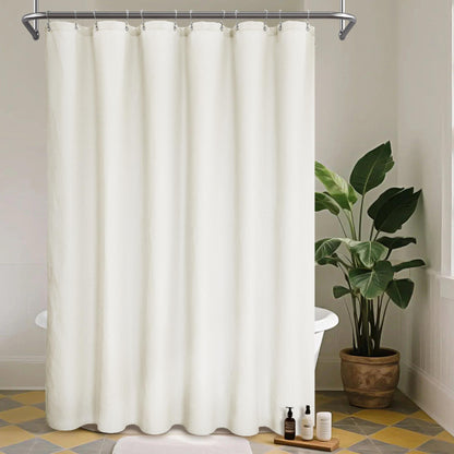 Barossa Design Waffle Weave Extra Long Shower Curtain White 84 Inch Length