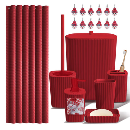 Clara Clark Black Bathroom Set, Shower Curtain Set, Bathroom Accessory Set