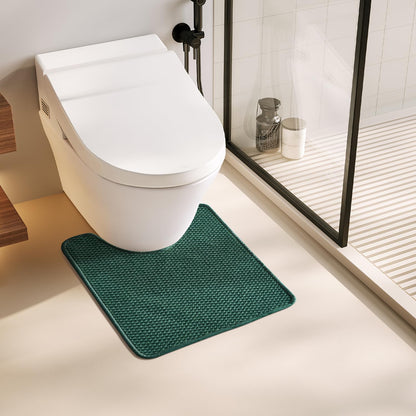 TYUU Bathroom Rugs Non Slip Washable, Super Absorbent Thin Bath Mat Small Quick Dry Low Pile Bathroom Rug, White 16"x24" / 1'4" x 2'