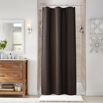 Naturoom Linen Shower Curtain 72 Inch Long for Bathroom Beige 1 Panel