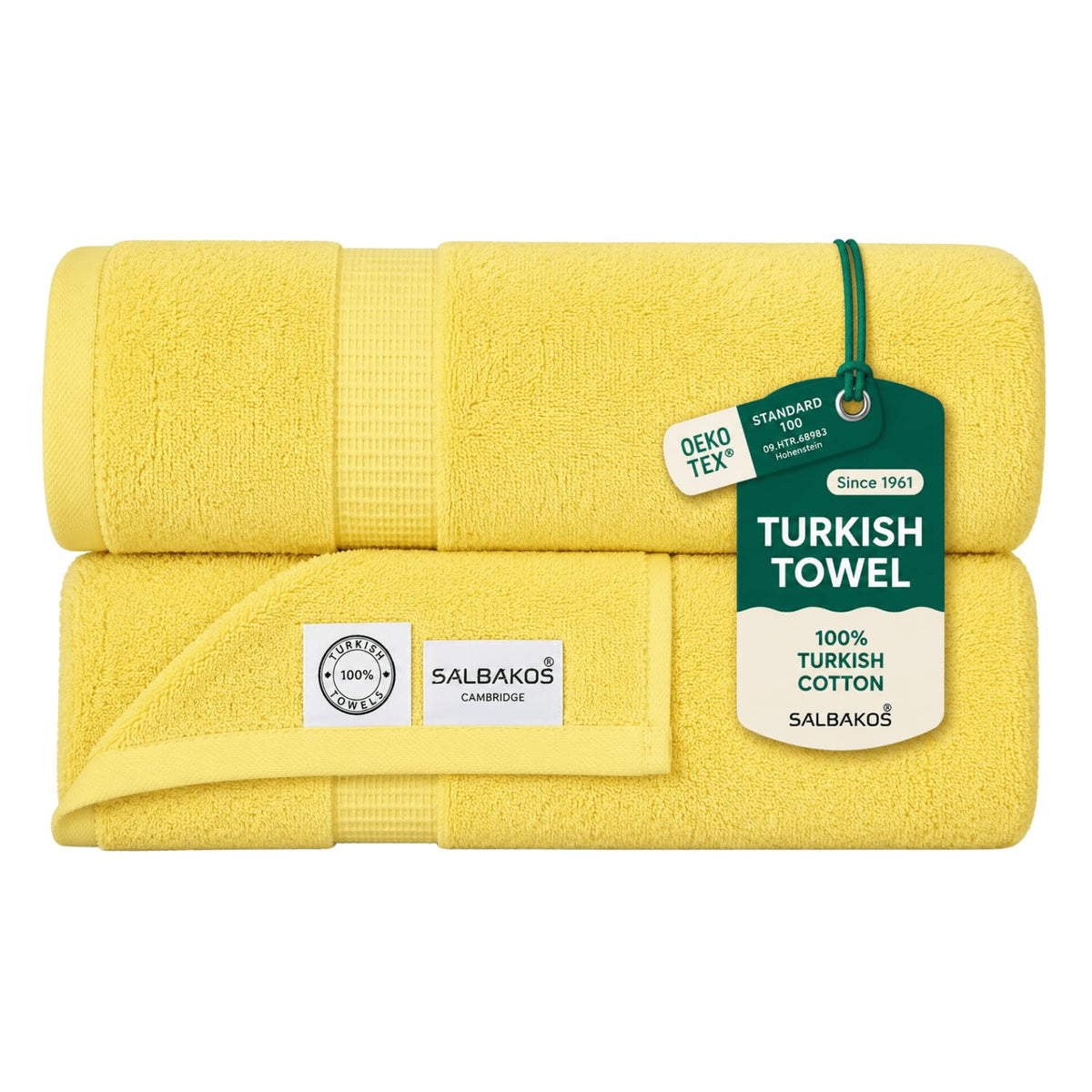 SALBAKOS 4-Piece 100% Turkish Cotton Bath Towels, 27x54 inch, White