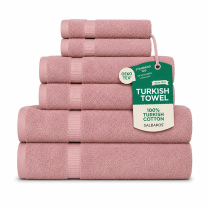 SALBAKOS 4-Piece 100% Turkish Cotton Bath Towels, 27x54 inch, White