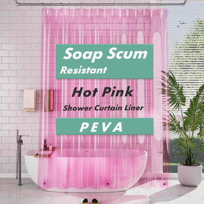 AmazerBath Shower Curtain Liner, 72x72 Clear Shower Curtain Liner, Waterproof Plastic Shower Liner, Cute Lightweight PEVA Shower Curtain for Bathroom with 3 Magnets and 12 Rustproof Metal Grommets