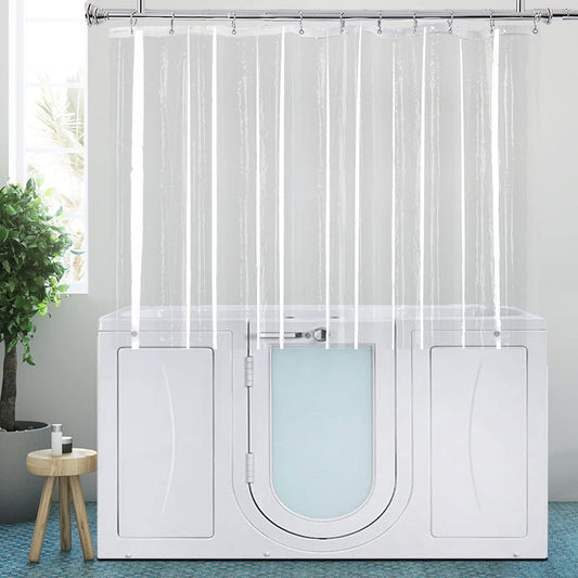 YISURE Short Shower Curtain Liner 48 Inch Length, Clear Peva for Walkin Tub