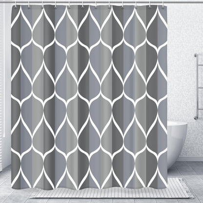 Gelbchu Grey Blend Geometric Shower Curtain for Bathroom, 72x72 Inch