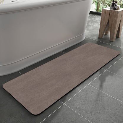 MontVoo -Bath Mat-Rubber Backing Non SlipThin Bathroom Rugs Fit Under Door- Quick Dry Absorbent Faux Suede Surface Grey Bathroom Floor Mats-Shower Rug for in Front of Bathtub Shower Gray 16x24