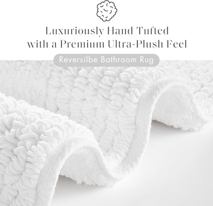 Madison Park Splendor Reversible 100% Cotton Bath Rug, 20 x 30, White