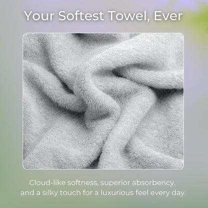 Viscose from Bamboo Bath Towels Set of 6 - Extra Plush 700 GSM Quick Dry Cotton Blend for Luxury Bathroom Comfort - Super Soft, Large, Absorbent - Mist