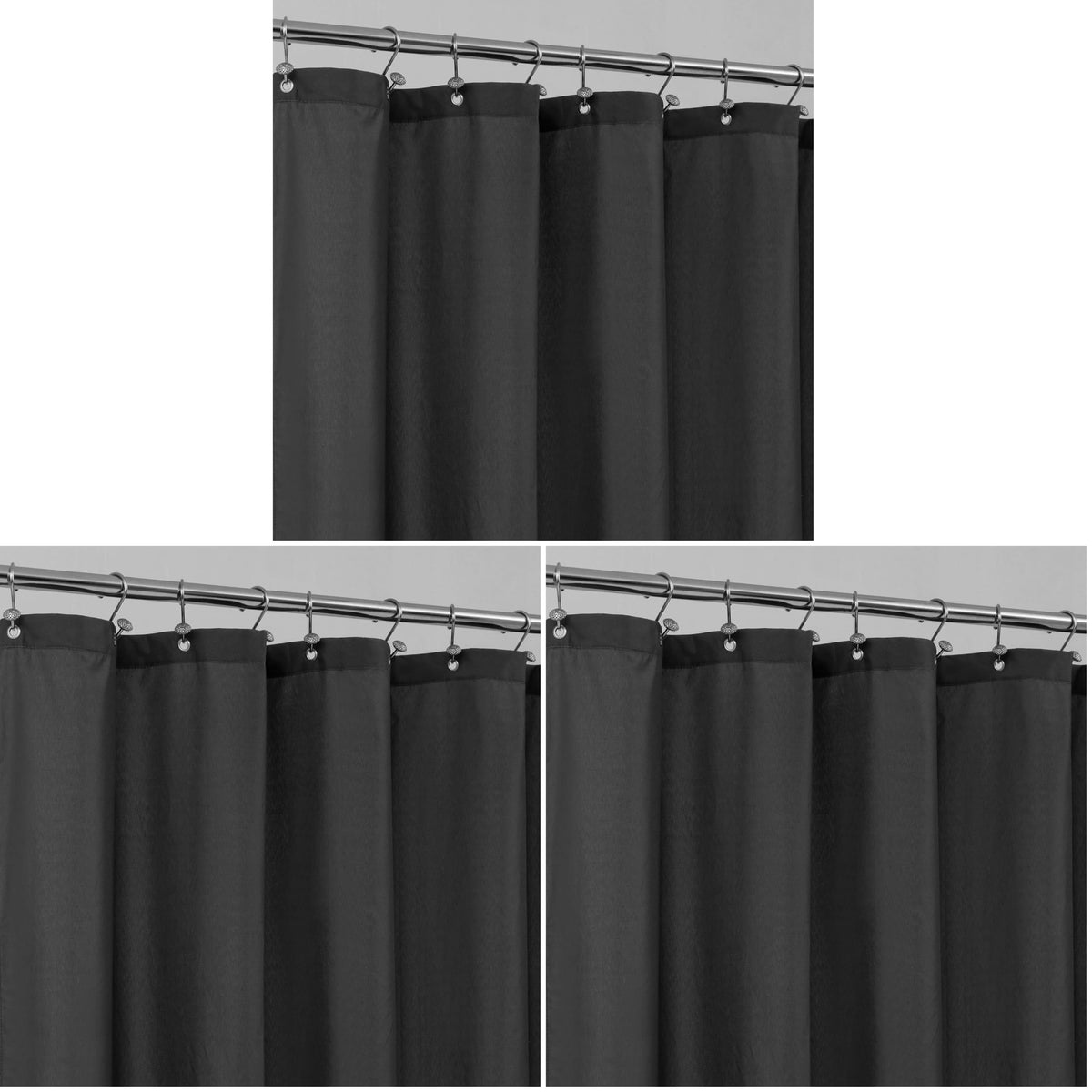 ALYVIA SPRING Waterproof Fabric Shower Curtain or Liner Black, 72x72